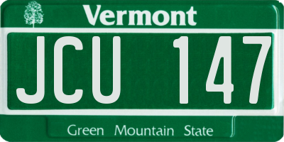 VT license plate JCU147