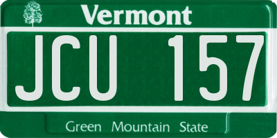 VT license plate JCU157