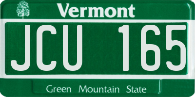 VT license plate JCU165