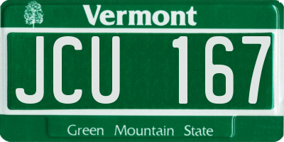 VT license plate JCU167