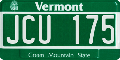 VT license plate JCU175