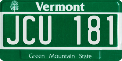 VT license plate JCU181