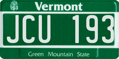 VT license plate JCU193