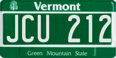 VT license plate JCU212