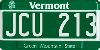 VT license plate JCU213