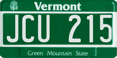 VT license plate JCU215
