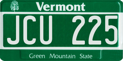 VT license plate JCU225