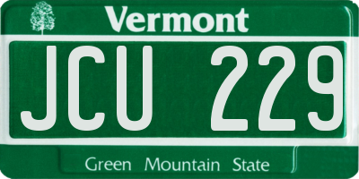 VT license plate JCU229