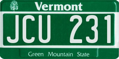 VT license plate JCU231