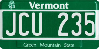 VT license plate JCU235