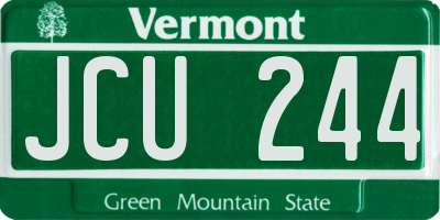 VT license plate JCU244