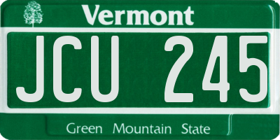 VT license plate JCU245