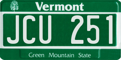 VT license plate JCU251