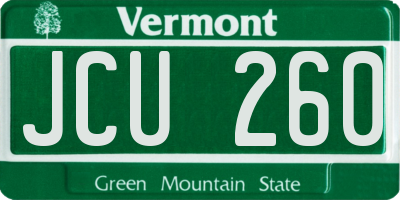 VT license plate JCU260