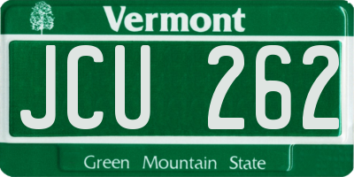 VT license plate JCU262