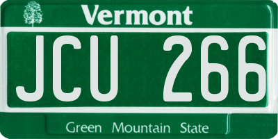 VT license plate JCU266
