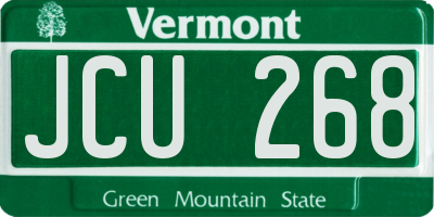 VT license plate JCU268