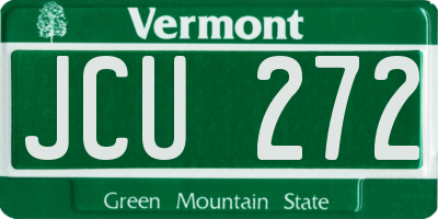 VT license plate JCU272