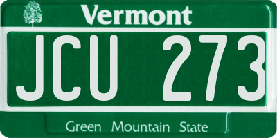 VT license plate JCU273