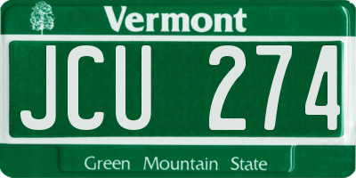 VT license plate JCU274