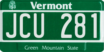 VT license plate JCU281
