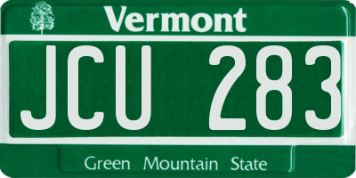 VT license plate JCU283