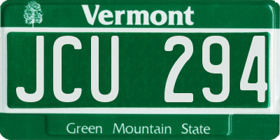 VT license plate JCU294