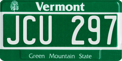 VT license plate JCU297