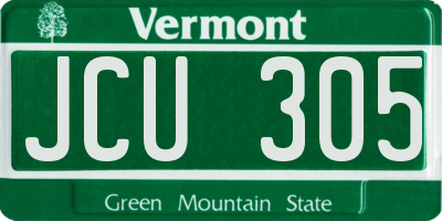 VT license plate JCU305
