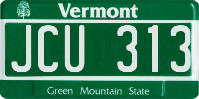 VT license plate JCU313