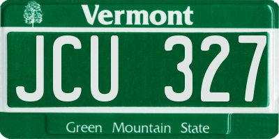 VT license plate JCU327