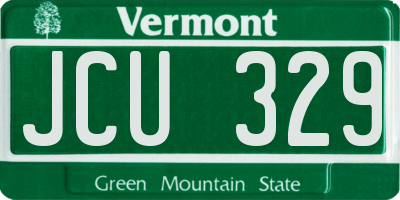 VT license plate JCU329
