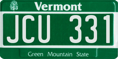 VT license plate JCU331