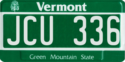 VT license plate JCU336