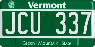 VT license plate JCU337