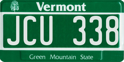 VT license plate JCU338