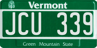 VT license plate JCU339