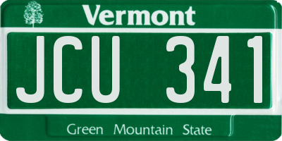 VT license plate JCU341