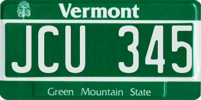 VT license plate JCU345