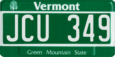 VT license plate JCU349