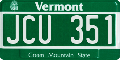 VT license plate JCU351