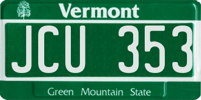 VT license plate JCU353