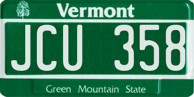 VT license plate JCU358