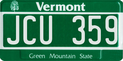 VT license plate JCU359