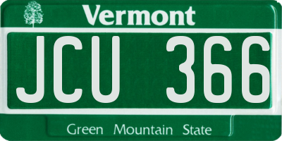 VT license plate JCU366