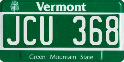 VT license plate JCU368