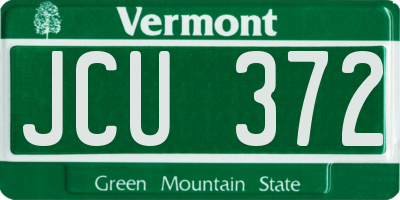 VT license plate JCU372
