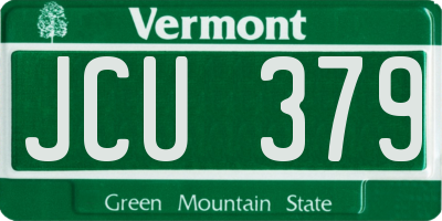 VT license plate JCU379