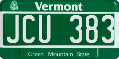 VT license plate JCU383