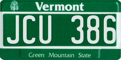 VT license plate JCU386